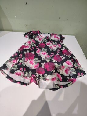Lularoe Toddler Girl Shift Dress Size 2 Floral Casual Pink and Green and Grey